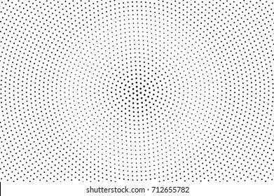 Black And White Dotted Halftone Vector Background. Halftone Pattern With Black Dot On Transparent Overlay. Monochrome Dotted Vector Illustration. Black And White Halftone. Pop Art Dotted Texture