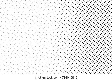 Black and white dotted halftone vector background. Halftone pattern with black dot on transparent overlay. Monochrome dotted vector illustration. Black and white halftone. Pop art dotted texture