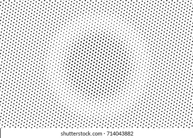 Black and white dotted halftone vector background. Halftone pattern with black dot on transparent overlay. Monochrome dotted vector illustration. Black and white halftone. Pop art dotted texture