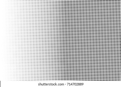 Black and white dotted halftone vector background. Halftone pattern with black dot on transparent overlay. Monochrome dotted vector illustration. Black and white halftone. Pop art dotted texture