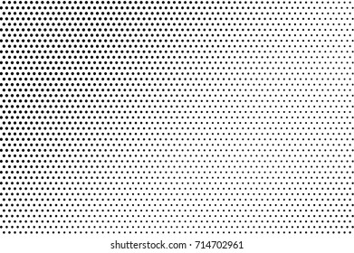 Black and white dotted halftone vector background. Halftone pattern with black dot on transparent overlay. Monochrome dotted vector illustration. Black and white halftone. Pop art dotted texture