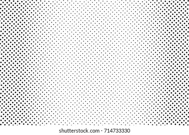 Black and white dotted halftone vector background. Halftone pattern with black dot on transparent overlay. Monochrome dotted vector illustration. Black and white halftone. Pop art dotted texture