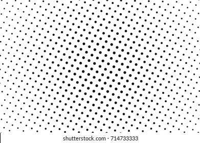 Black and white dotted halftone vector background. Halftone pattern with black dot on transparent overlay. Monochrome dotted vector illustration. Black and white halftone. Pop art dotted texture