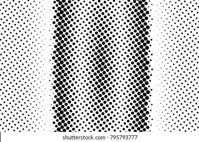 Black white dotted halftone vector background. Oversized dotted gradient. Monochrome halftone pop art design. Abstract grungy halftone texture. Black ink dot vintage overlay. Retro halftone template