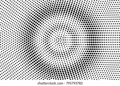 Black white dotted halftone vector background. Vintage dotted gradient. Monochrome halftone pop art design. Abstract grayscale halftone texture. Black ink dot vintage overlay. Retro halftone template