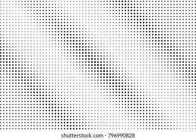 Black white dotted halftone vector background. Shadow line dotted gradient. Minimalistic halftone pop art design. Abstract halftone texture. Black ink dot vintage overlay. Retro halftone template
