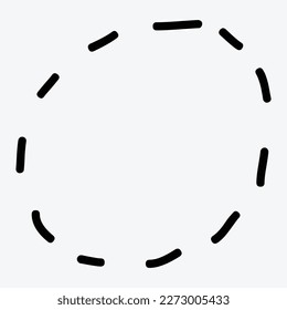Black and white Dotted Hand Drawn Circle Outline vector illustration