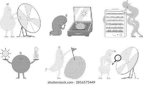Black and white dotted line art illustration of an open book, symbolizing reading, knowledge, or education. Ideal for libraries, learning platforms, or literary content.