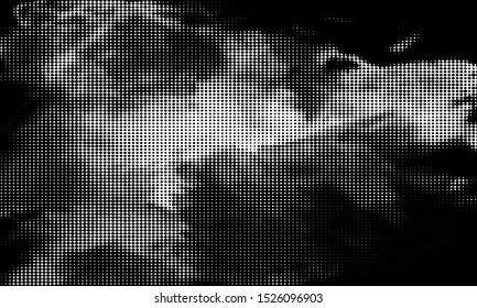 Black and white dotted pattern. Abstract on background with  
Halftone effect. Vector illustration. - Vector