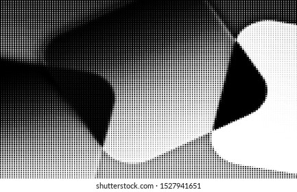 Black and white dotted pattern. Abstract on background with  
Halftone effect. Vector illustration. - Vector