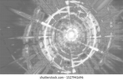 Black and white dotted pattern. Abstract on background with  
Halftone effect. Vector illustration. - Vector