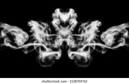 Black and white dotted pattern. Abstract on background with  
Halftone effect. Vector illustration. - Vector