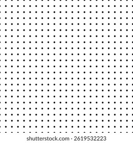 Black and White Dotted Seamless Pattern Background. Concept of Minimalist Design, Seamless Texture, Abstract Art, Monochrome Decor, Geometric Print, Graphic Element, Modern Style, Textile Dot Pattern.