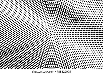 Black white dotted texture. Abstract halftone vector background. Monochrome halftone pop art design. Diagonal dotted gradient. Black ink dot vintage overlay. Minimal retro halftone template