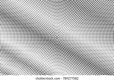 Black white dotted texture. Abstract halftone vector background. Monochrome halftone pop art design. Diagonal stripes dotted gradient. Black ink dot vintage overlay. Minimal retro halftone template