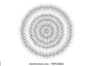 Textura punteada en blanco negro. Fondo vector abstracto de medio tono. Diseño de arte pop monocromo de medio tono. Gradiente con puntos de círculo concentrado pálido. Sobrecarga de tintas negras. Plantilla de semitono retro