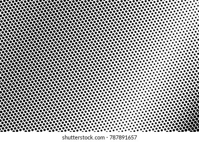 Black and white dotted texture. Frequent halftone vector background. Regular dotted gradient. Abstract monochrome halftone. Pop art design overlay. Micro dot vintage texture. Retro halftone template