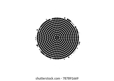 Black and white dotted texture. Frequent halftone vector background. Circle dotted gradient. Abstract monochrome halftone. Pop art design overlay. Black dot vintage texture. Retro halftone template