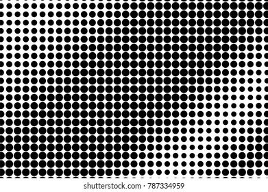Black white dotted texture. Grungy halftone vector background. Diagonal dotted gradient. Abstract monochrome halftone. Pop art design overlay.  Black dotwork vintage texture. Retro halftone template