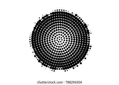 Black white dotted texture. Monochrome halftone vector background. Dark dotted gradient. Abstract halftone for pop art design. Black ink dot vintage overlay. Minimal retro halftone template