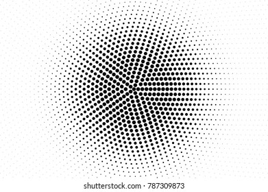 Black and white dotted texture. Round halftone vector background. Circle dotted gradient. Abstract monochrome halftone for pop art design. Black ink dot vintage overlay. Retro halftone template