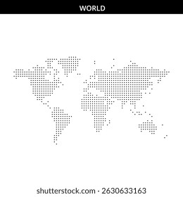 Ilustración de mapa del mundo punteado en blanco y negro