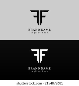 black and white double f monogram logo