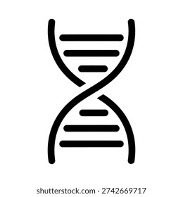 Black and white of a double helix D N A strand with horizontal lines