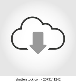 Black and White Download Cloud Icon