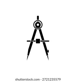 Icono de brújula de dibujo en blanco y negro que representa el diseño y el dibujo arquitectónico