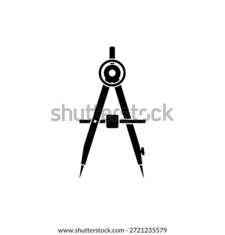 Black and white drafting compass icon representing design and architectural drawing