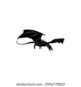 black white dragon flying on sky