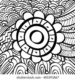 Black and White draw design, abstract vector