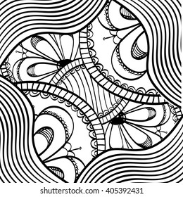 Black and White draw design, abstract vector