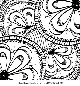 Black and White draw design, abstract vector