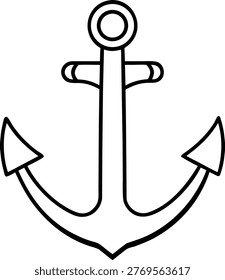 A black and white drawing of an anchor Vector