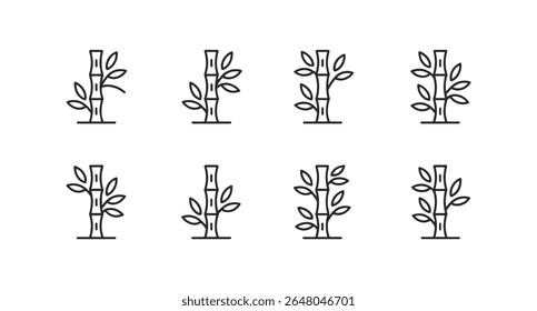 A black and white drawing of a bamboo set