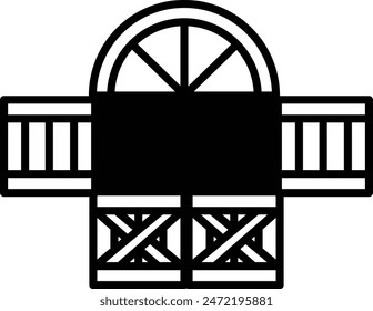 Dibujo en blanco y negro de un granero con una ventana y una pizarra negra