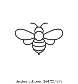 Un dibujo en blanco y negro de una abeja