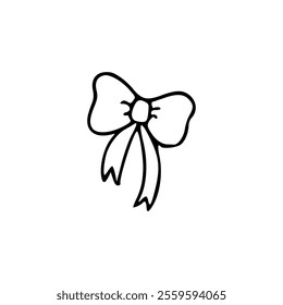 A black and white drawing of a bow