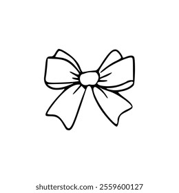 A black and white drawing of a bow