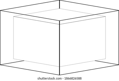 black and white drawing box in a box on a white background