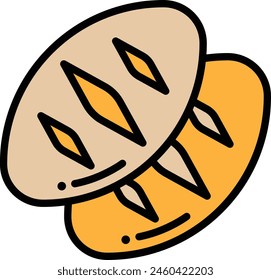 A black and white drawing of a bread roll . The bread roll is the main focus of the image and the diamond pattern adds a sense of texture and depth to the drawing