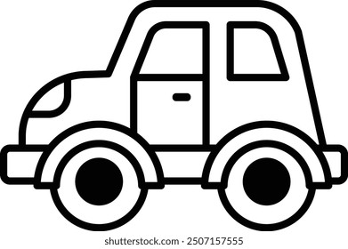 A black and white drawing of a car