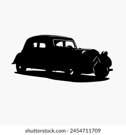 a black and white drawing of a car with a cross on the front