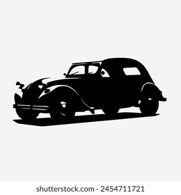 a black and white drawing of a car with a cross on the front