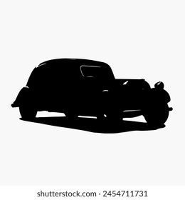 a black and white drawing of a car with a cross on the front