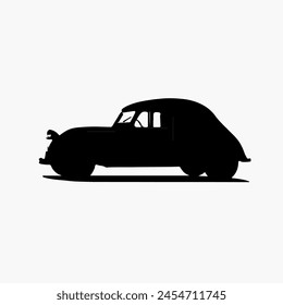 a black and white drawing of a car with a cross on the front