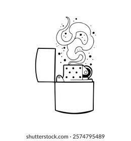 A black and white drawing of a cigarettes match