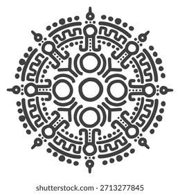 A black and white drawing of a circle with a white dot in the center